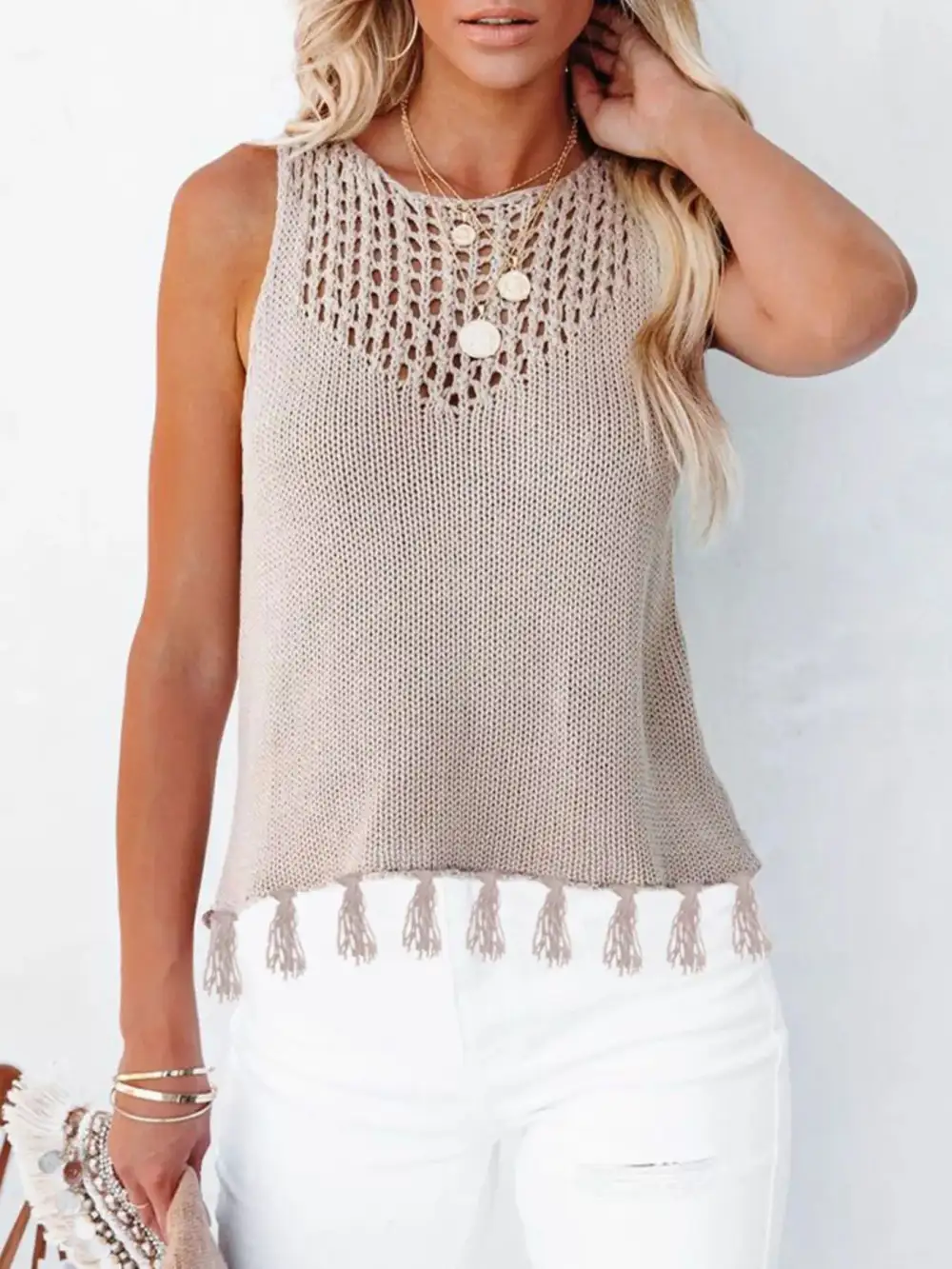 Knit Tassel Tank Top