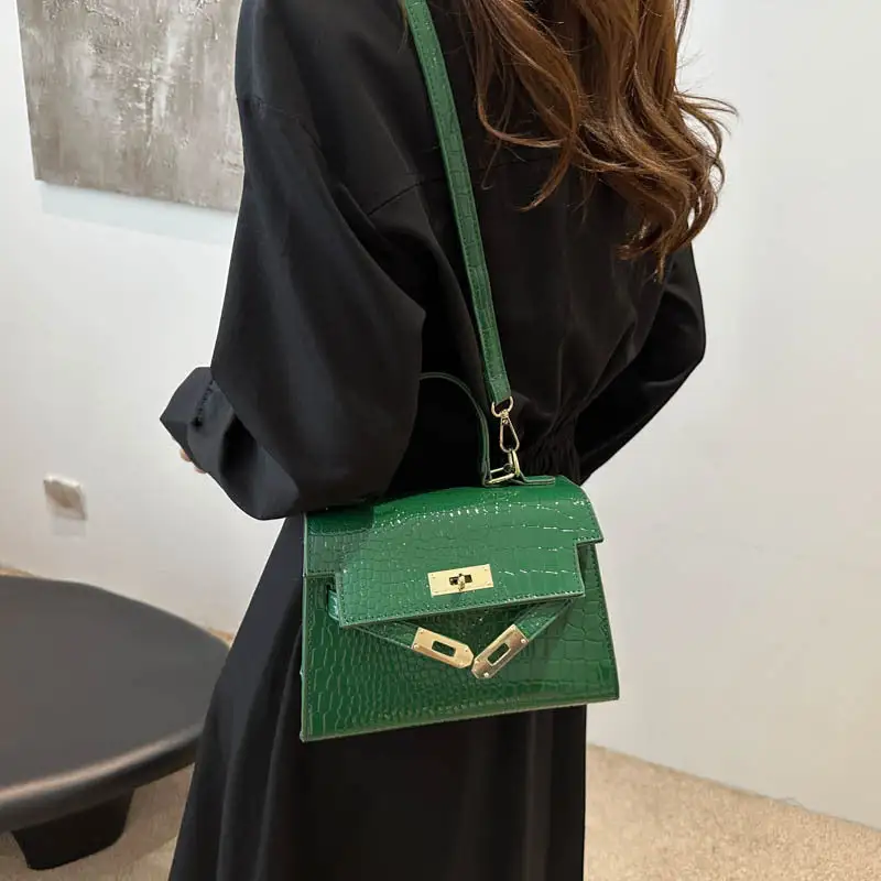 Foldover Compact Square Crossbody Bag
