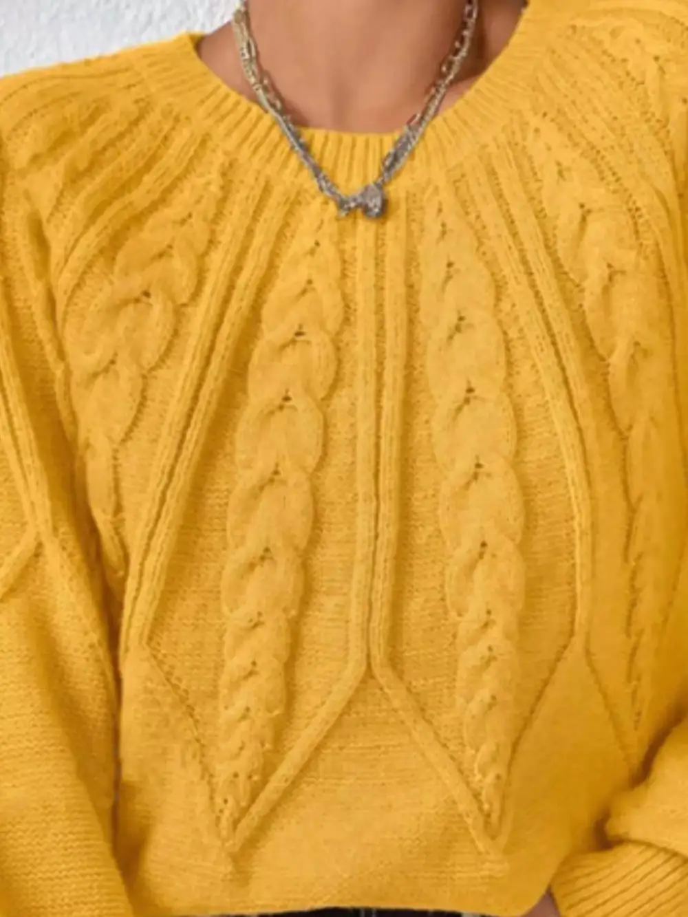 Essential Long Sleeve Cable Knit Sweater