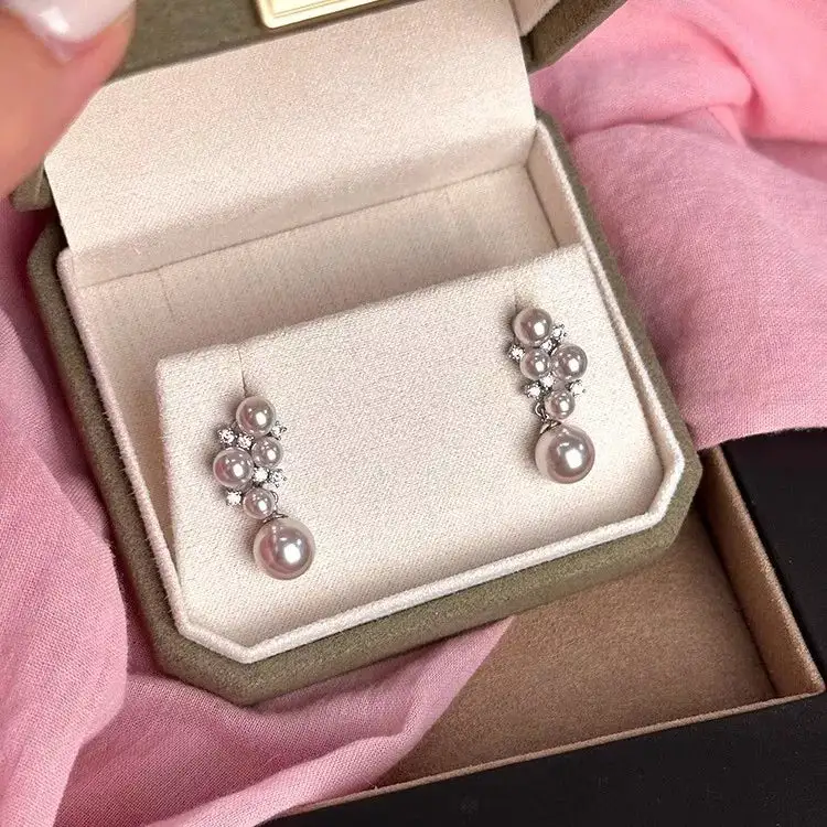 Women's Longline Pearl Cluster Earrings