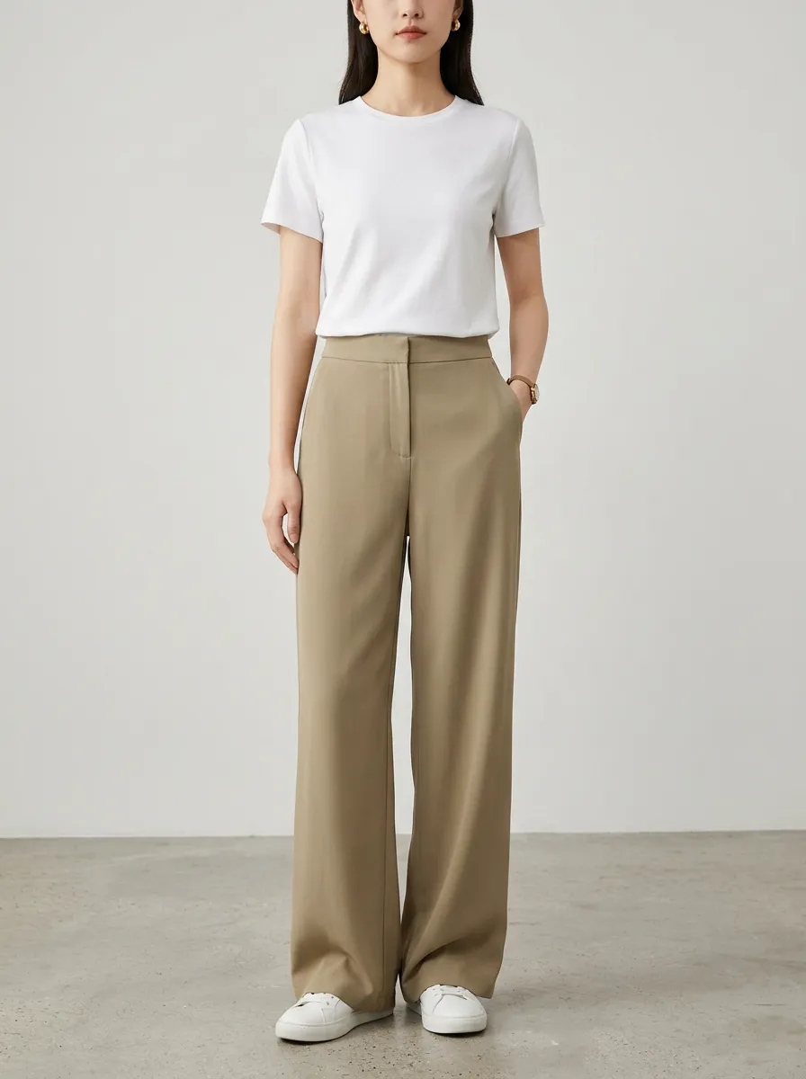 Modern High-Waist Women's Wide-Leg Trousers