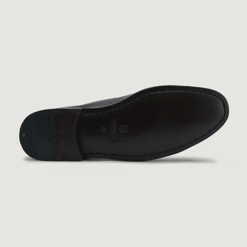 Burnished Brown Leather Loafers