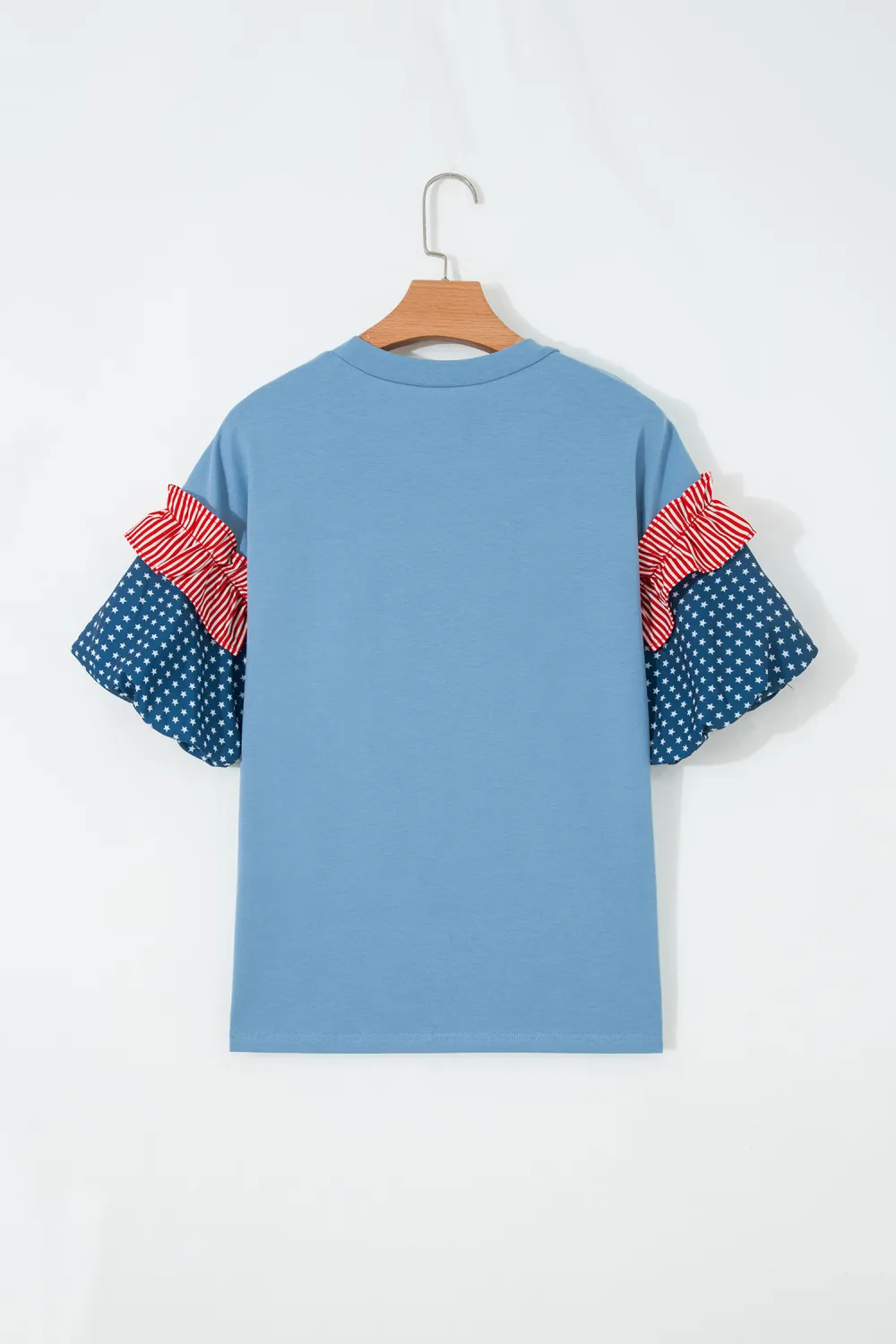 Beau Blue Stars Stripes Short Sleeve Top