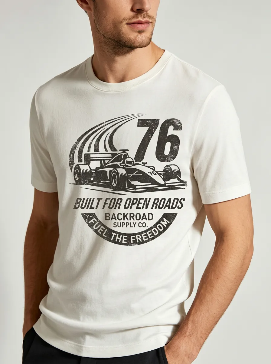 Men's Racing Car 76 Open Road Printed T-shirt