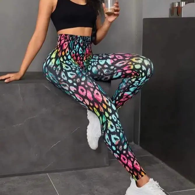 Print Tie Dye Sports Seamless High Waist Fitness Leggings Gym Workout