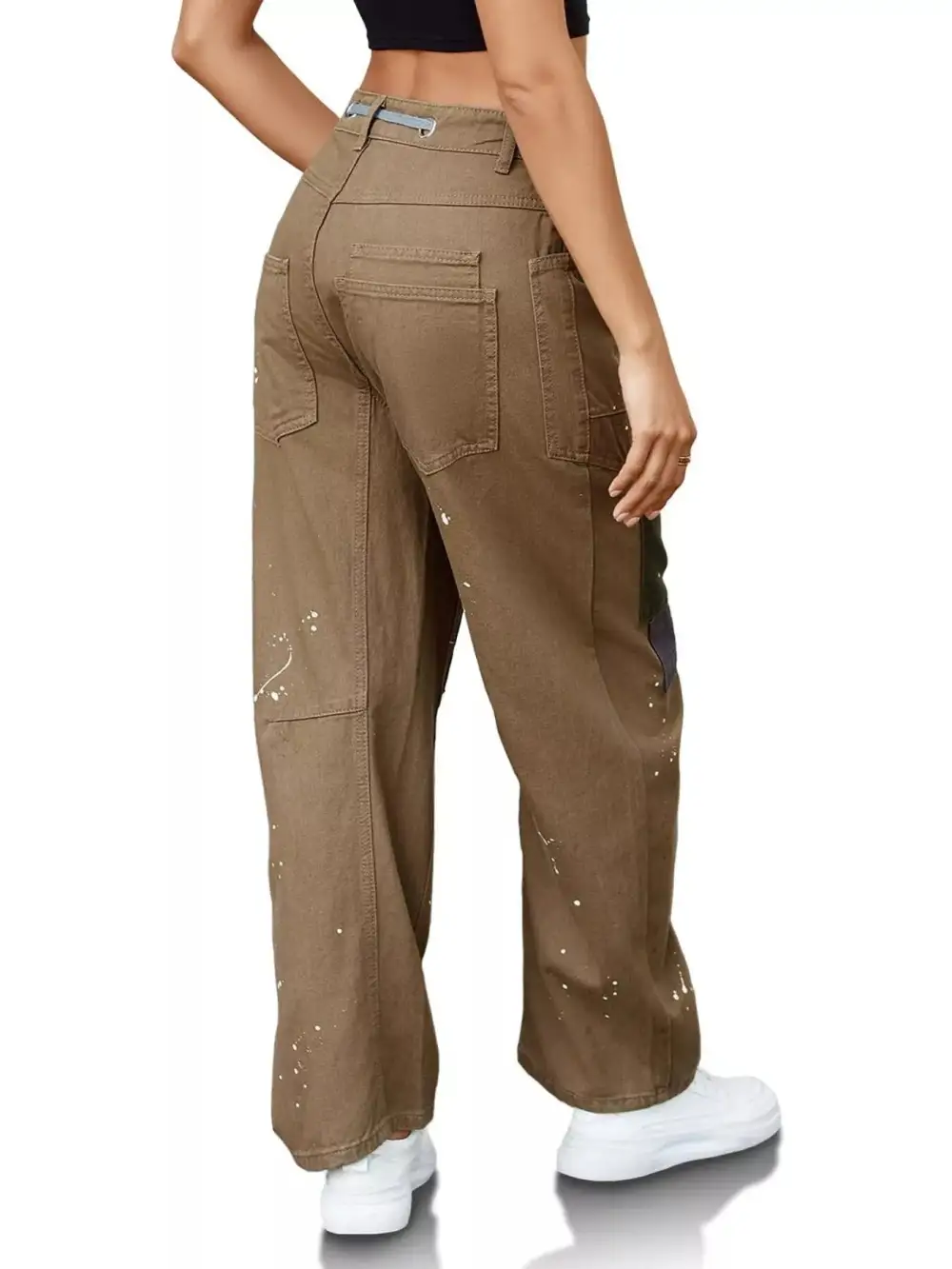 Tailored Wide Leg Washed Denim Jeans