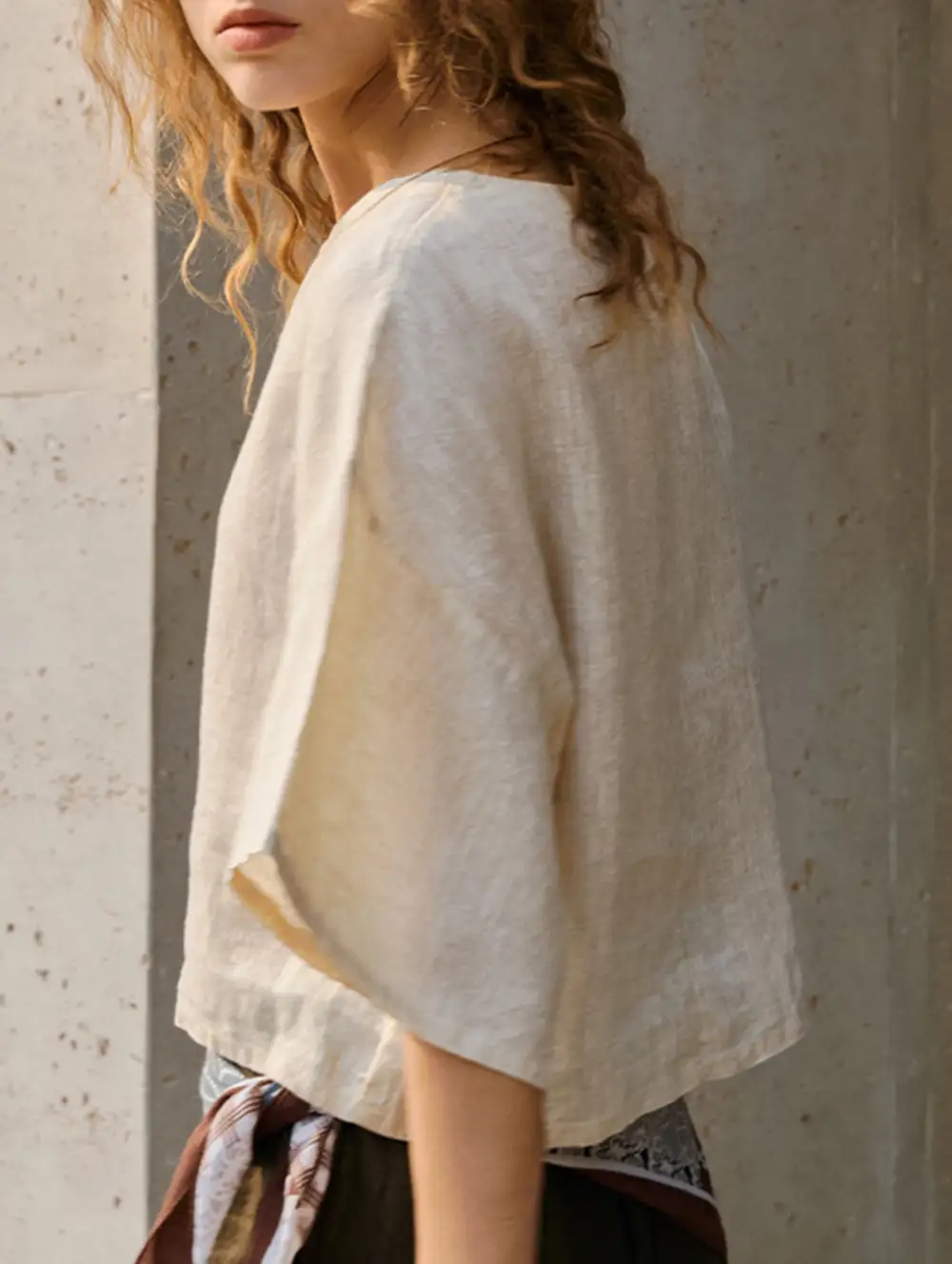 Linen Crew Neck Short Sleeve Tee