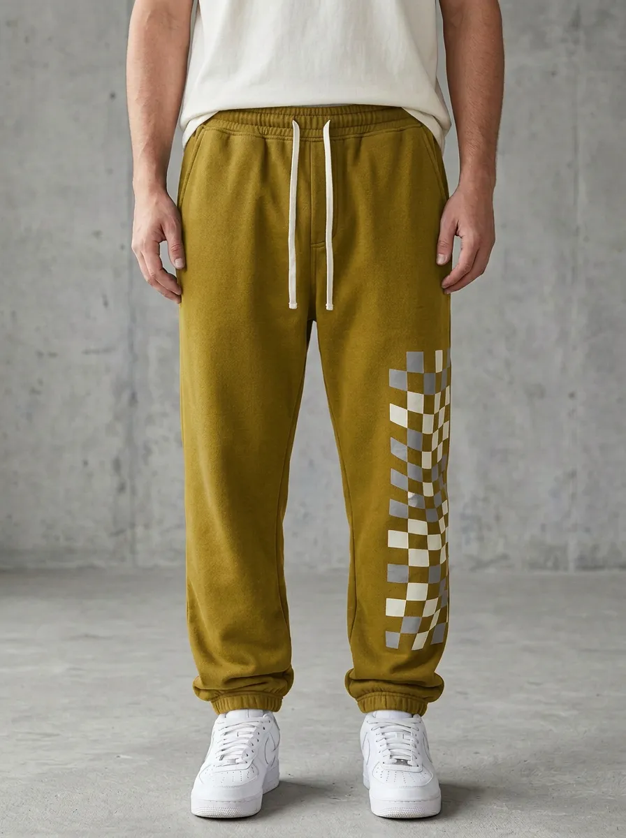 Streetwear Sweatpants Checkerboard Men's Sweatpants
