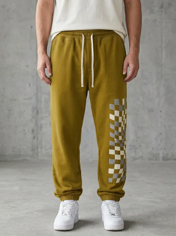 Streetwear Sweatpants Checkerboard Men's Sweatpants