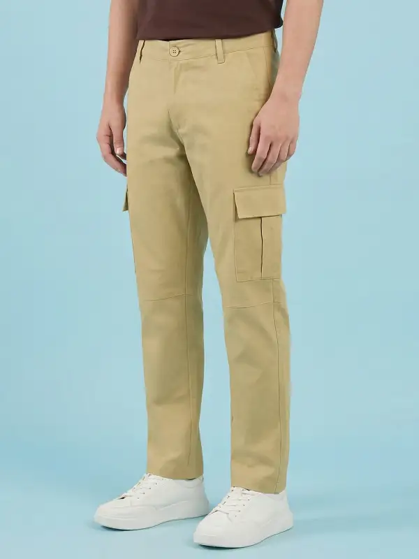 Straight-Fit Mid-Rise Cargo Trousers
