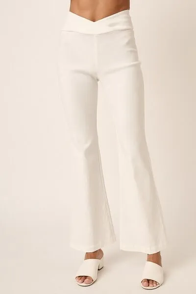 Surplice Waist Flared Pants