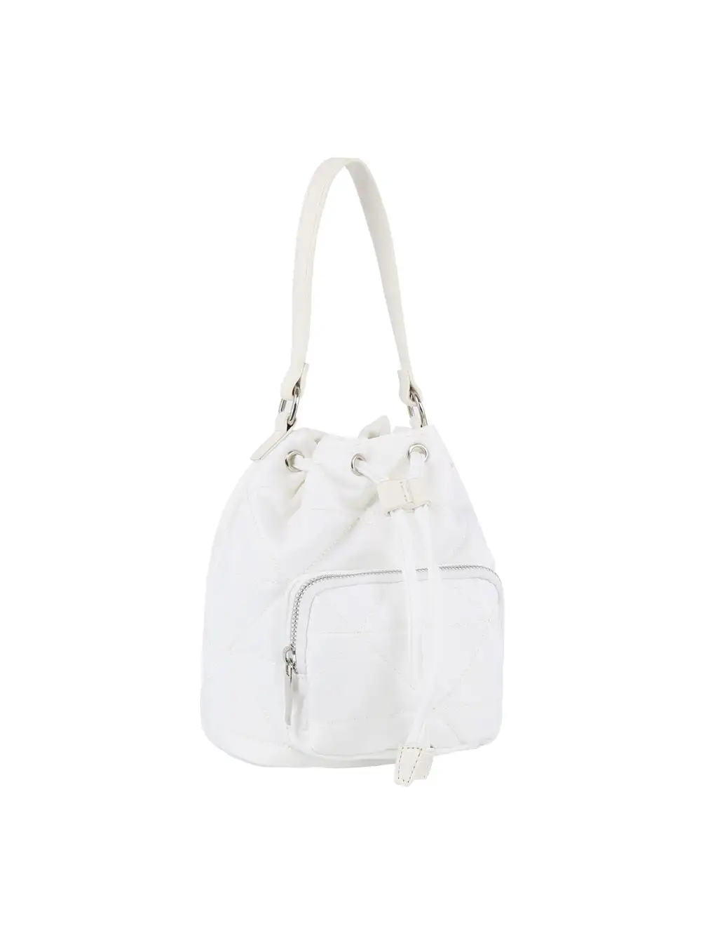 Quilted Drawstring Pocketed Nylon Hobo Shoulder Bag