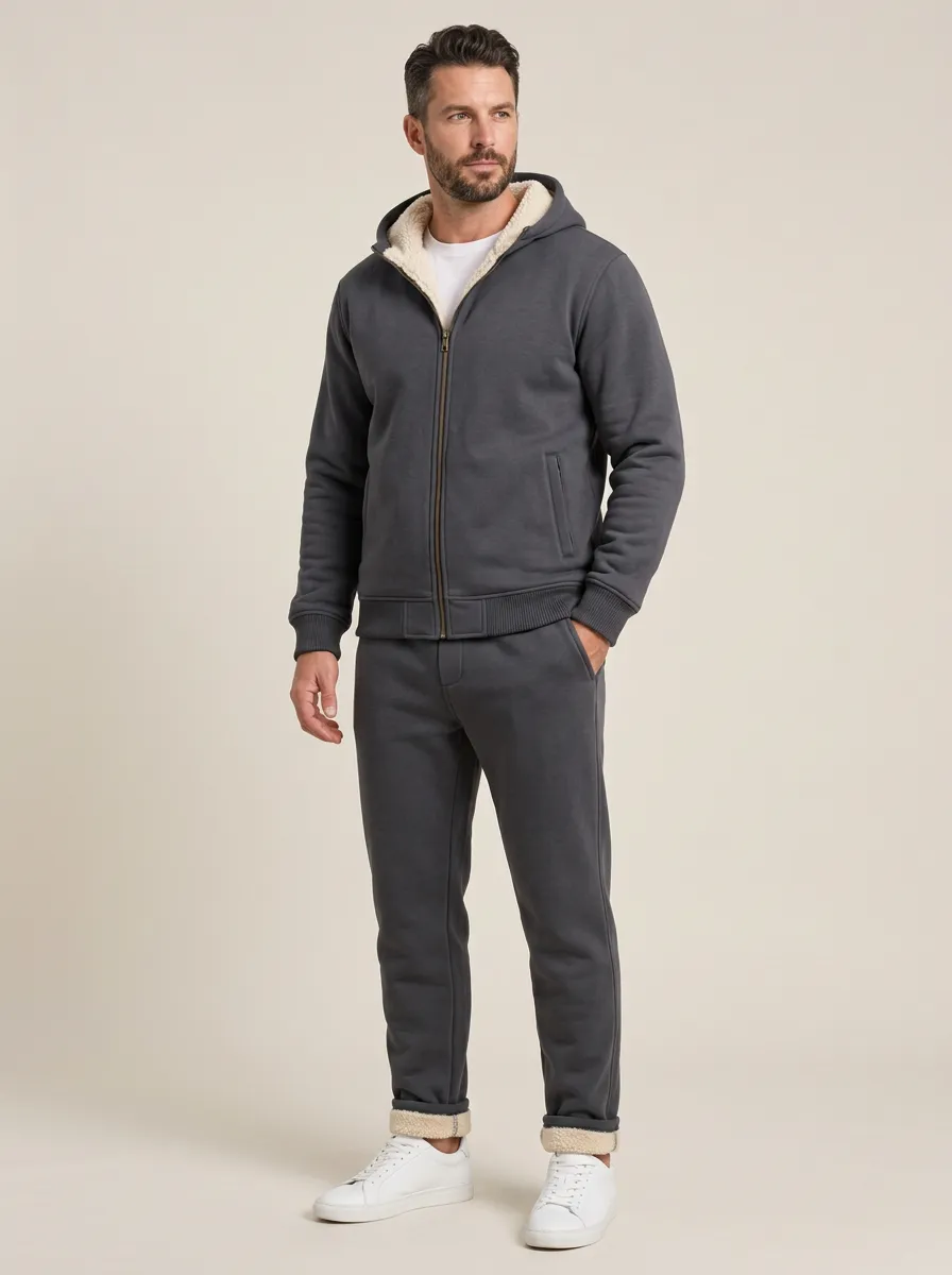 Everyday Comfort Fleece Lined Thermal Hooded Men's Fleece Sweat Set