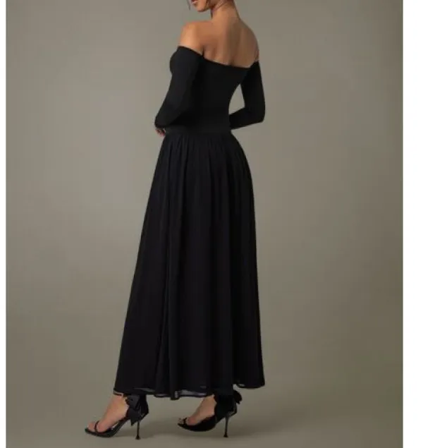 Everyday Off Shoulder Long Sleeve Maxi Dress