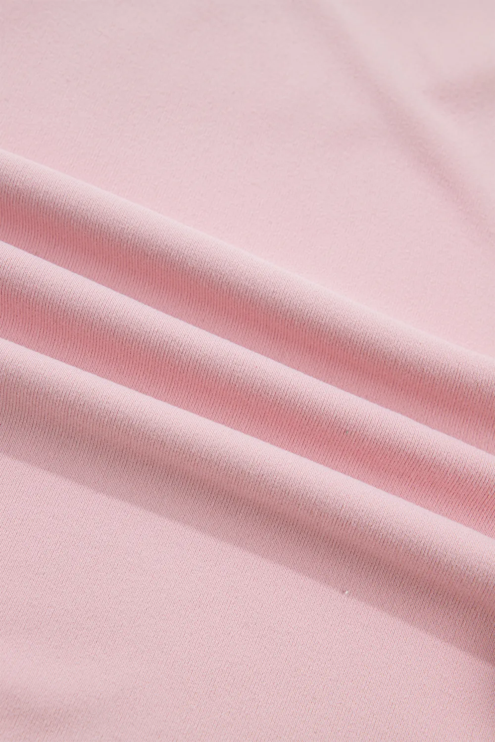 Light Pink Bow Textured Patchwork Tee