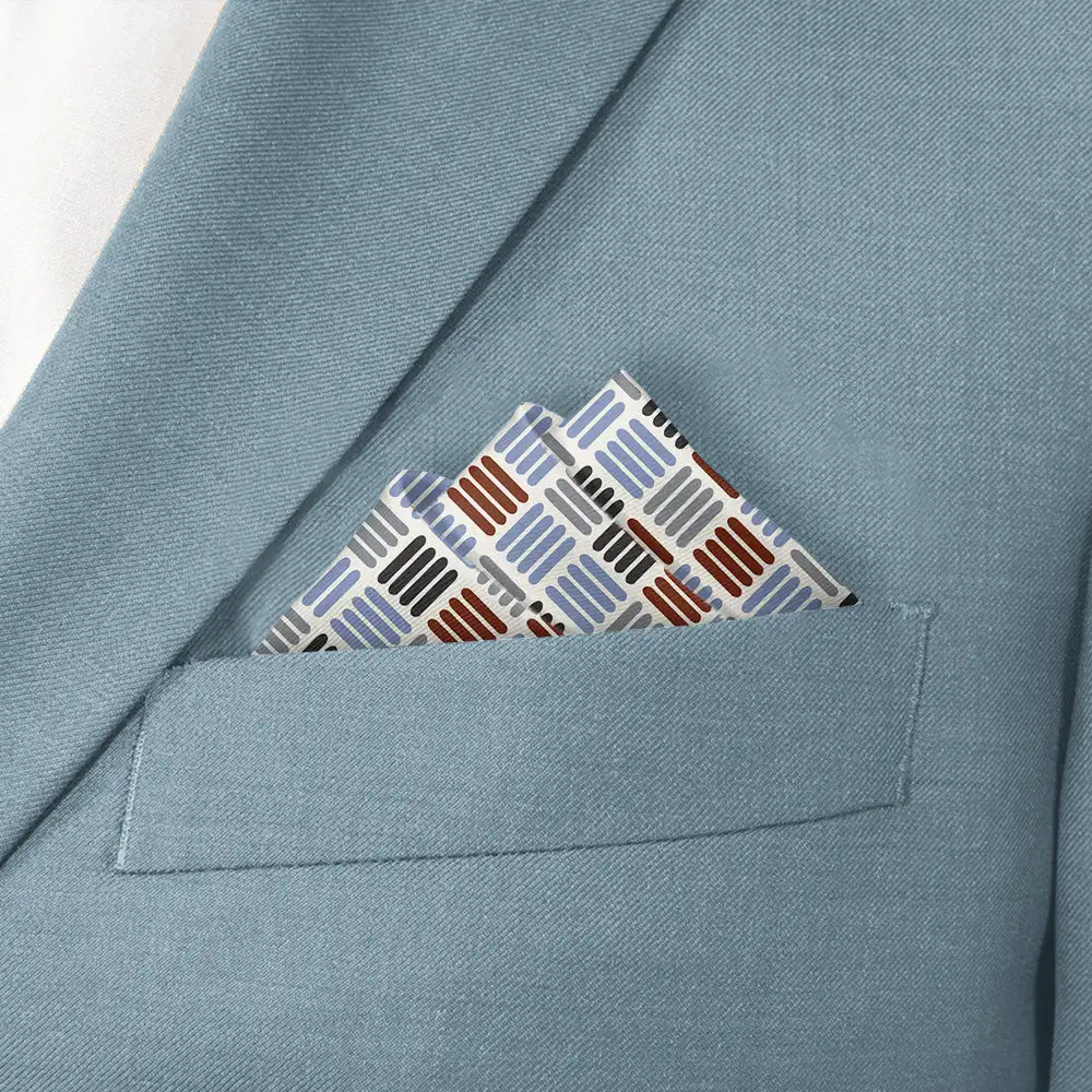 Elegant Sophisticated Geometric Plaid Pocket Square