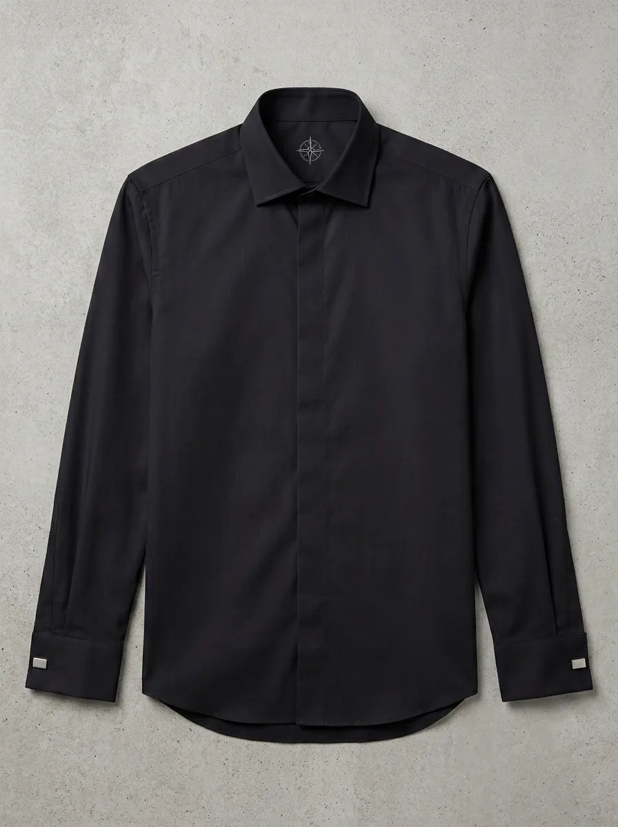 Men's Non-Iron Cotton Solid Light Grey Formal Dress Shirt