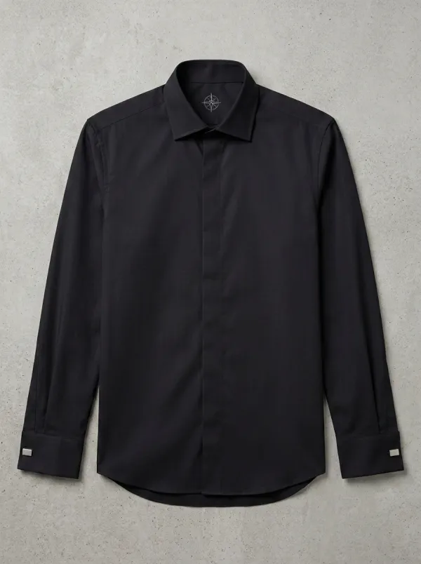 Men's Non-Iron Cotton Solid Light Grey Formal Dress Shirt