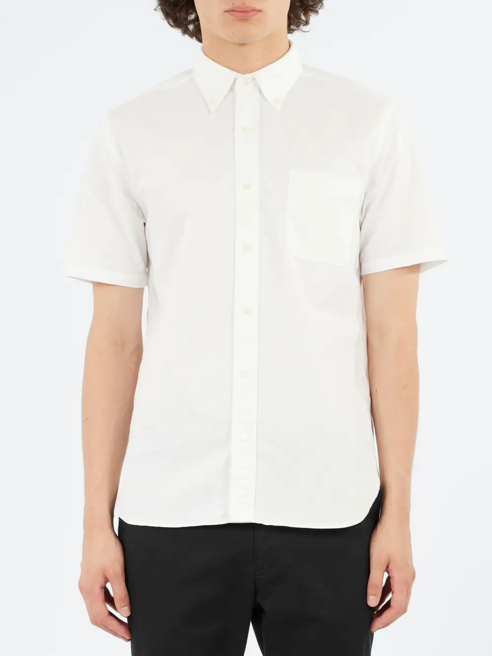 Men's Cotton Button Down Collar Box Pleat Shirt