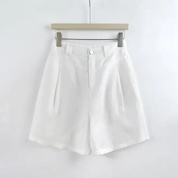 Women's Pleated Linen-Look Tailored Shorts
