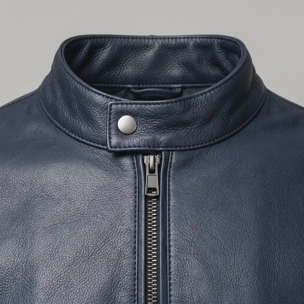 Polished Leather Biker Motorcycle Multi Pocket Jacket