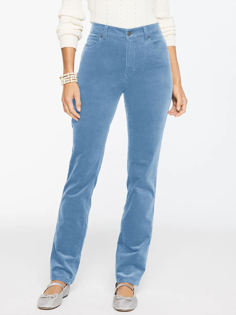Women'S Fashionable High-Waisted Corduroy Straight-Leg Pants