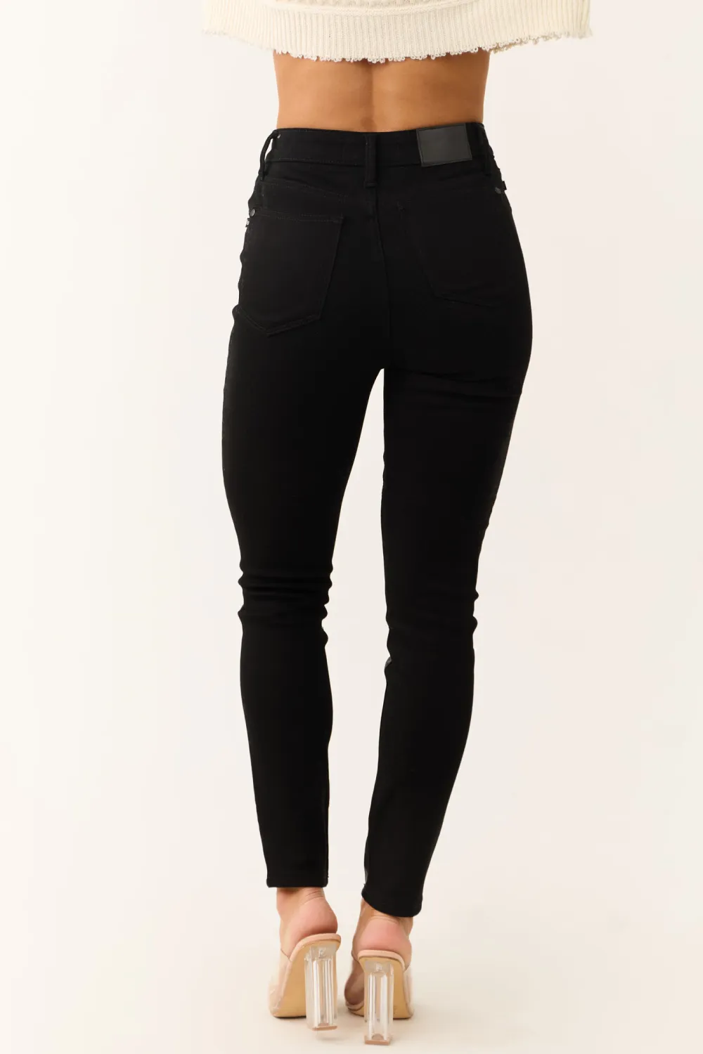 Black Faux Leather Skinny JEANS
