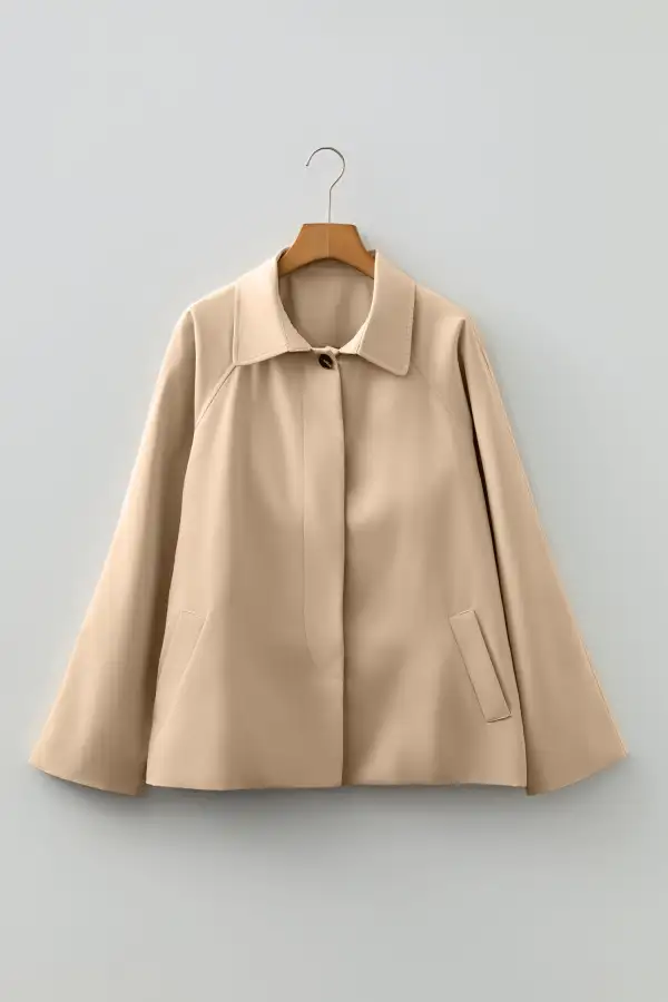 Women's Plaid Liner Patchwork Single Breasted Trench Coat