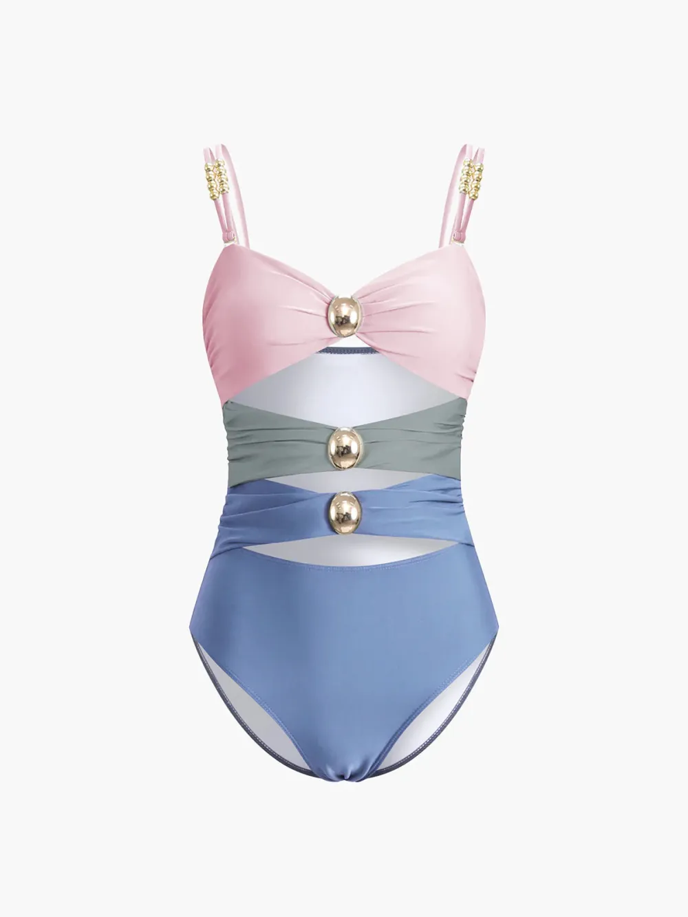 Cutout Contrast One Piece Swimsuit