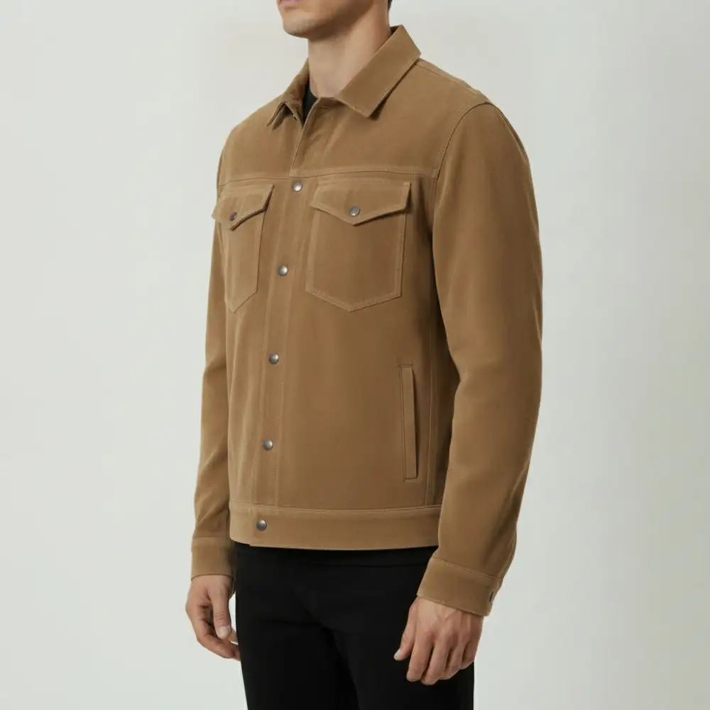 Modern Suede Trucker Jacket