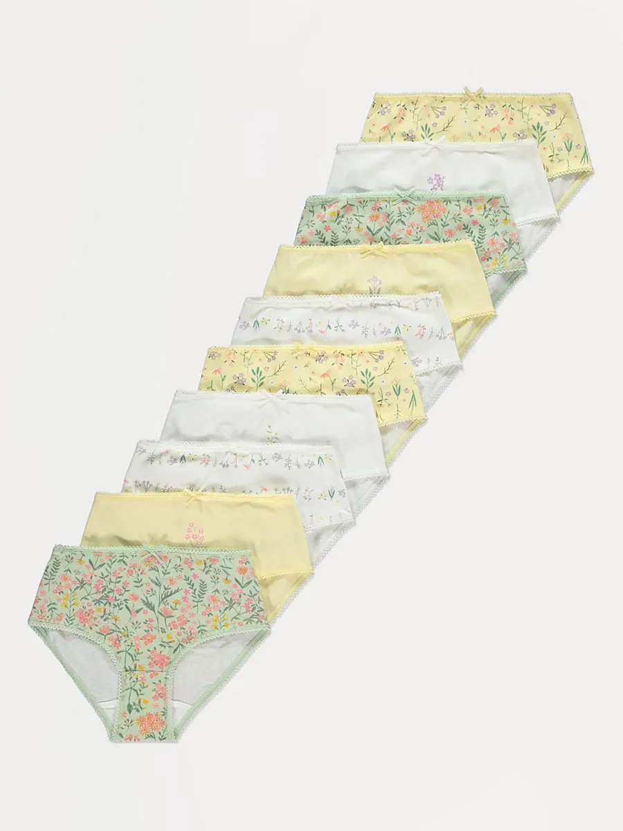 Pastel Floral Briefs 10 Pack