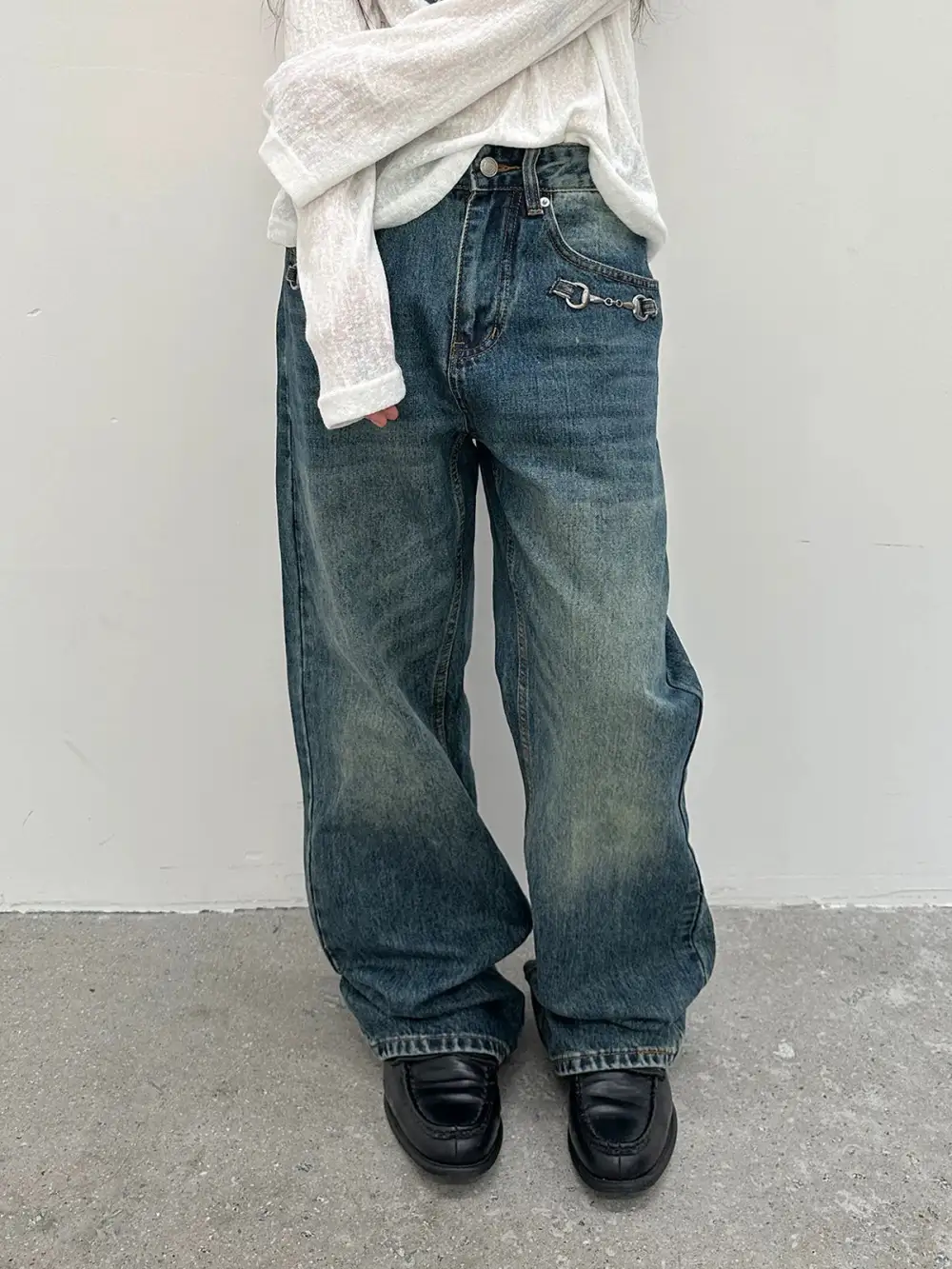Graphic Denim Pants