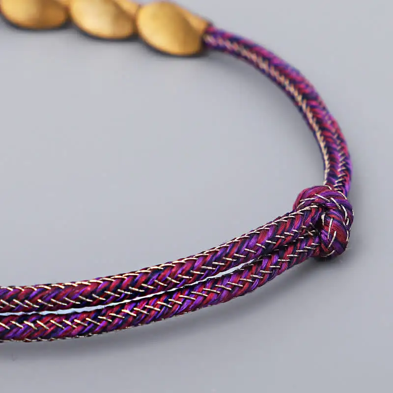 Multiple Colors String Copper Beads Bracelet