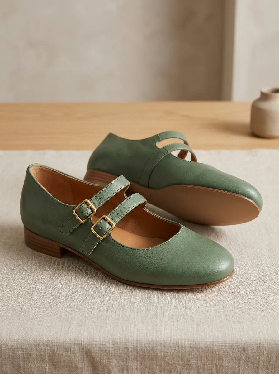 Women's Vintage Style Double Buckle Mary Jane Shoes