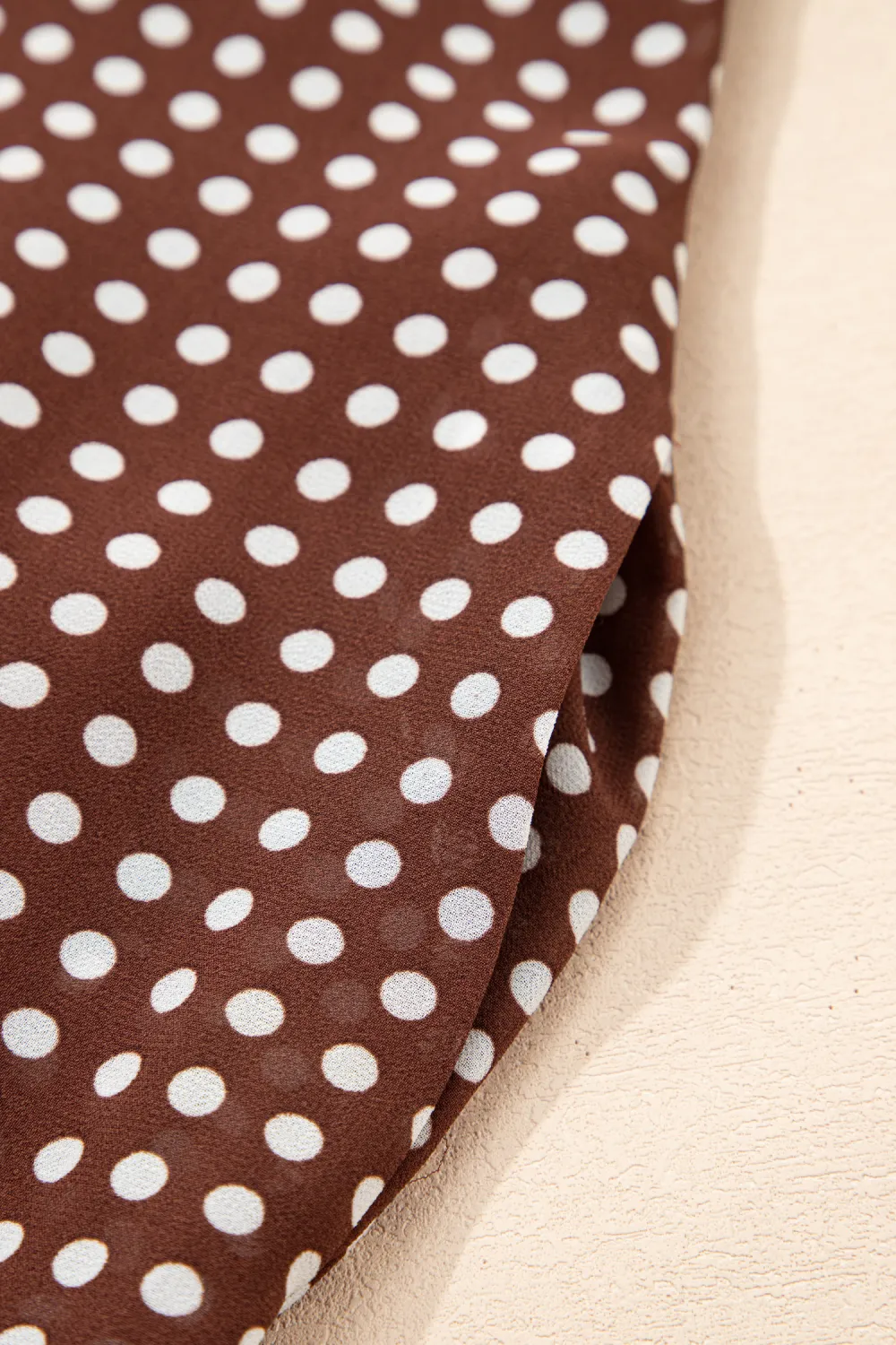 Brown Polka Dot Tiered Maxi Dress