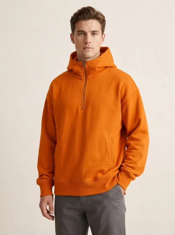 Unisex Quarter Zip Move Easy Hooded Sweatshirt