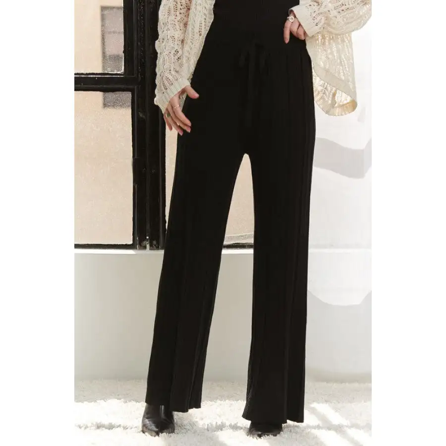Adora Tied Wide Leg Knit Pants