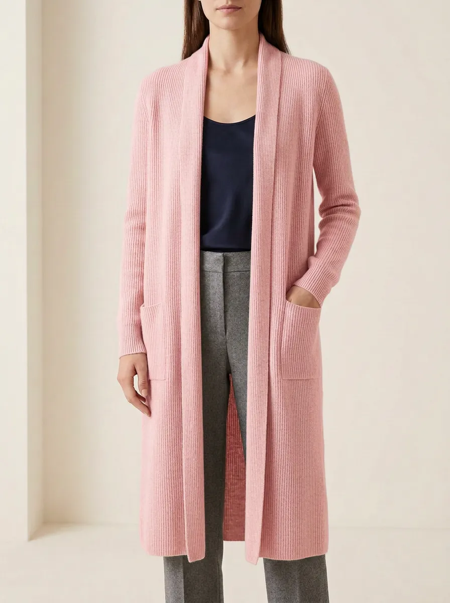 Women's Classic Ribbed Minimal Knit Cardigan