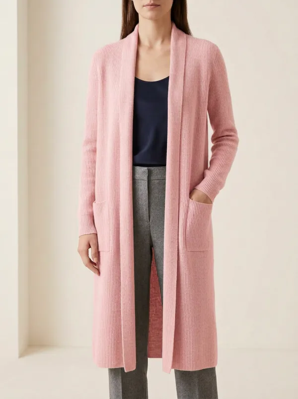 Women's Classic Ribbed Minimal Knit Cardigan