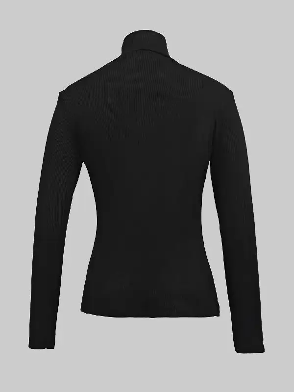 Slim Fit Panel Detail High Neck T-Shirt