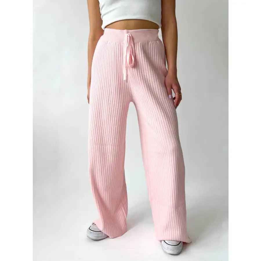 Ribbed Wide Leg Sweater Pants