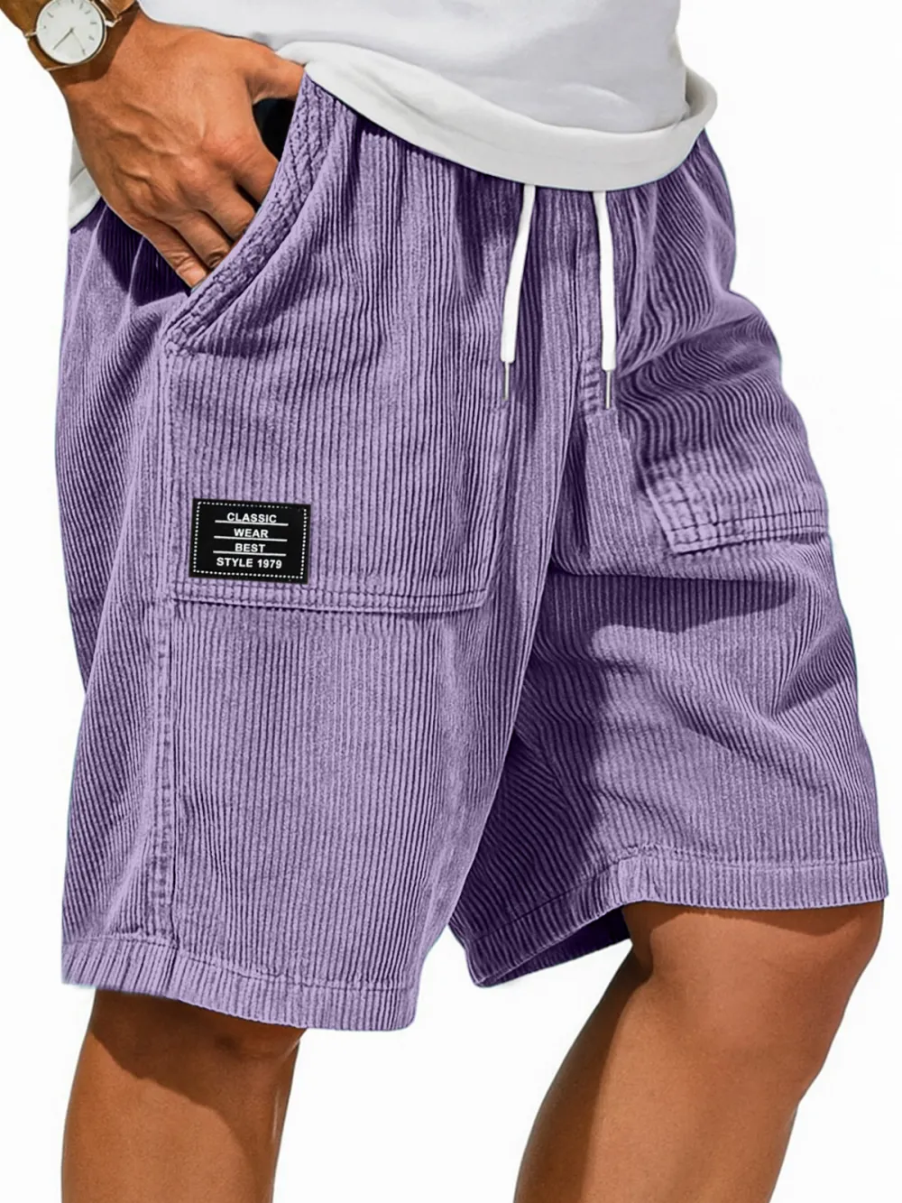 Structured Garment Washed Shorts