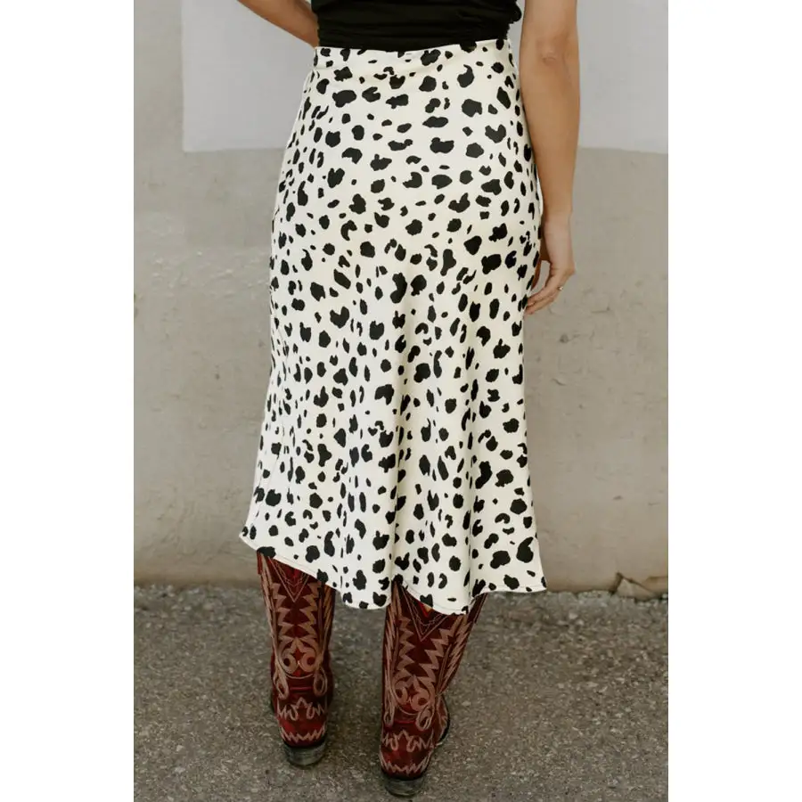Slit Printed Midi Skirt