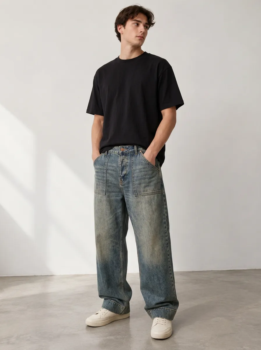 Everyday Denim Straight Fit Relaxed Fit Men's Casual Denim Pants
