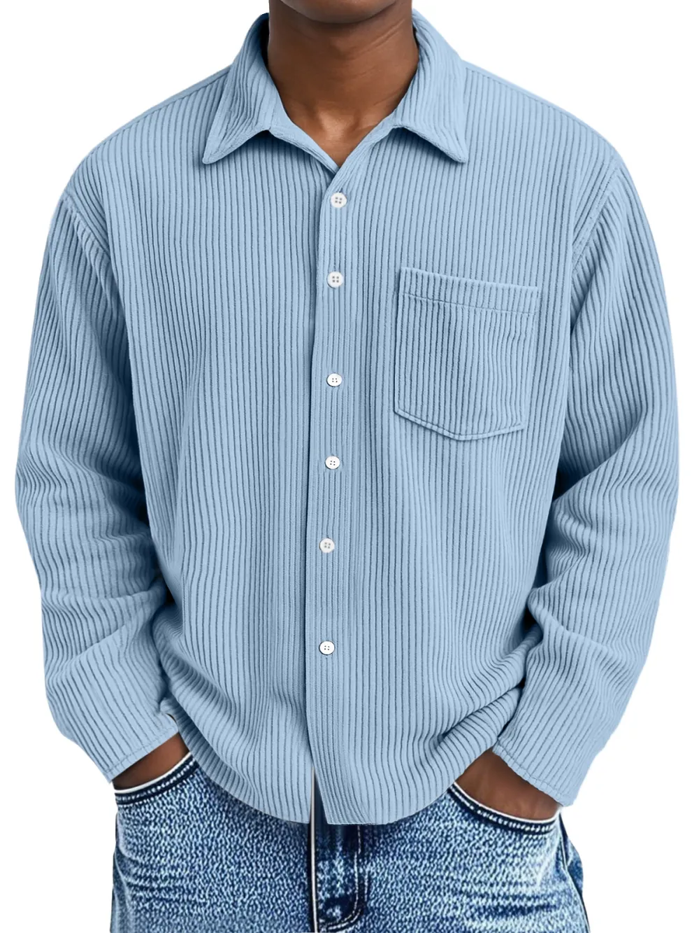 Clean Line Corduroy Camp Collar Shirt
