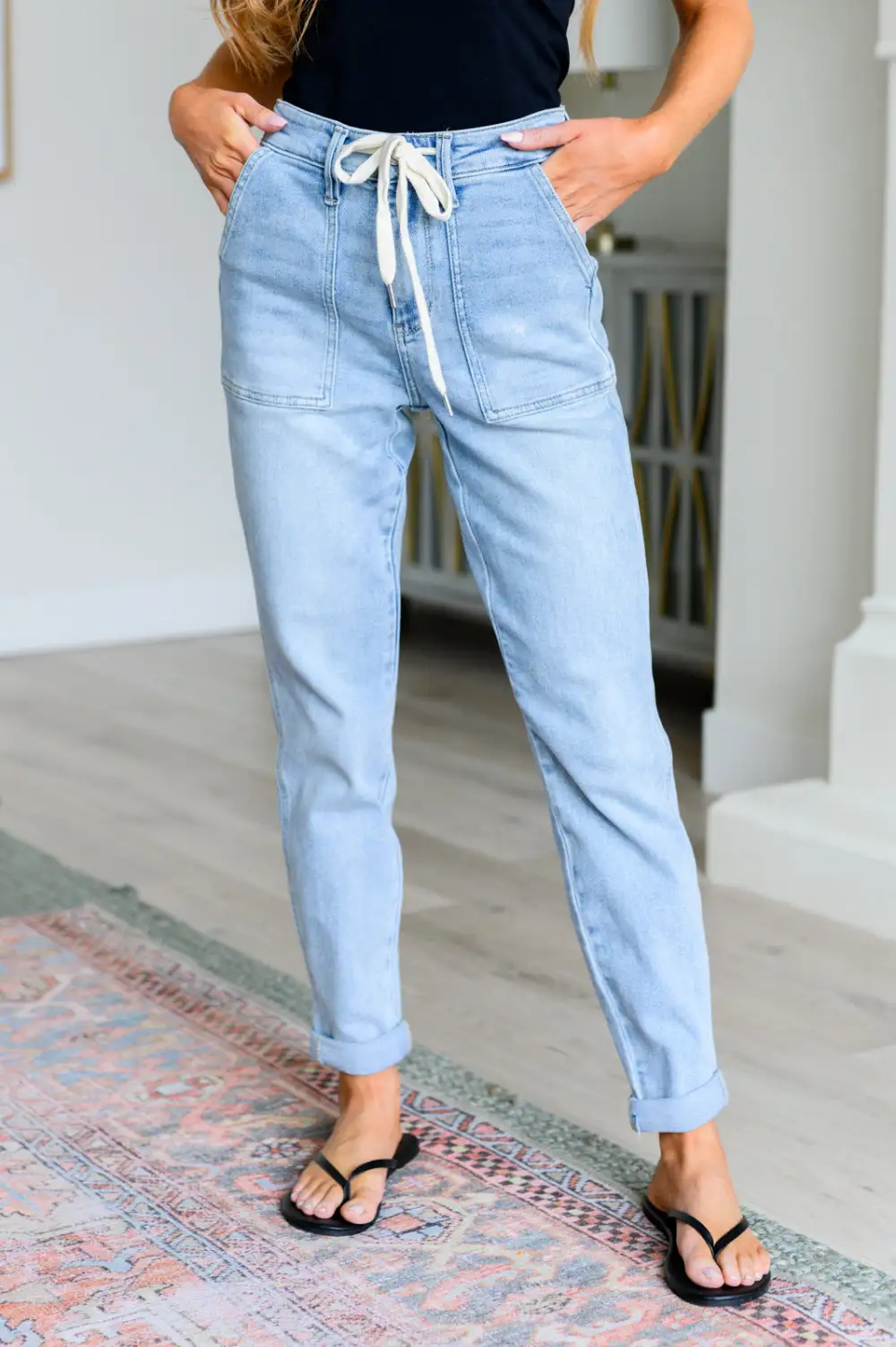 High Rise Vintage Denim Jogger