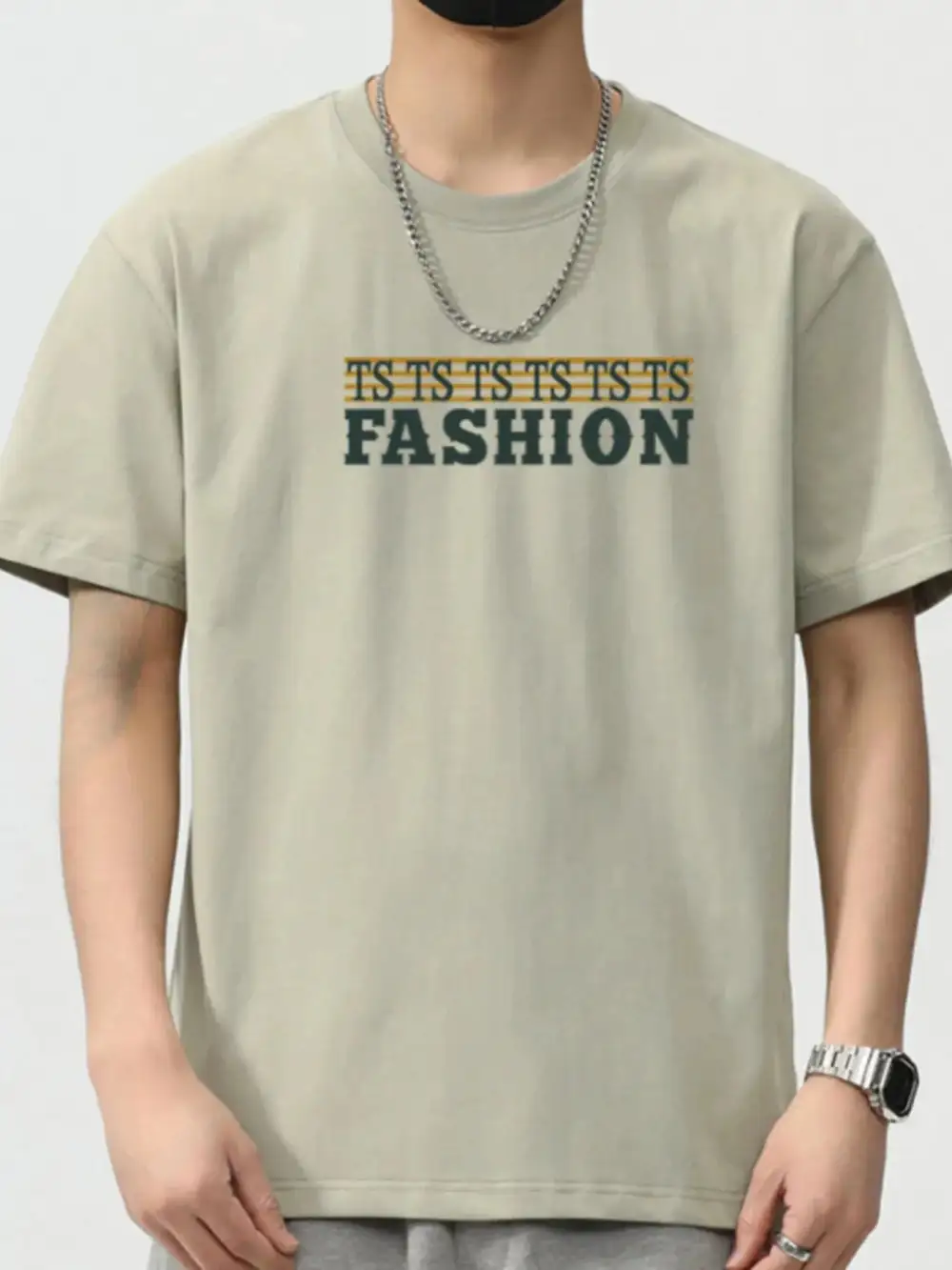 Modern Letter Round Neck Short Sleeve T-Shirt