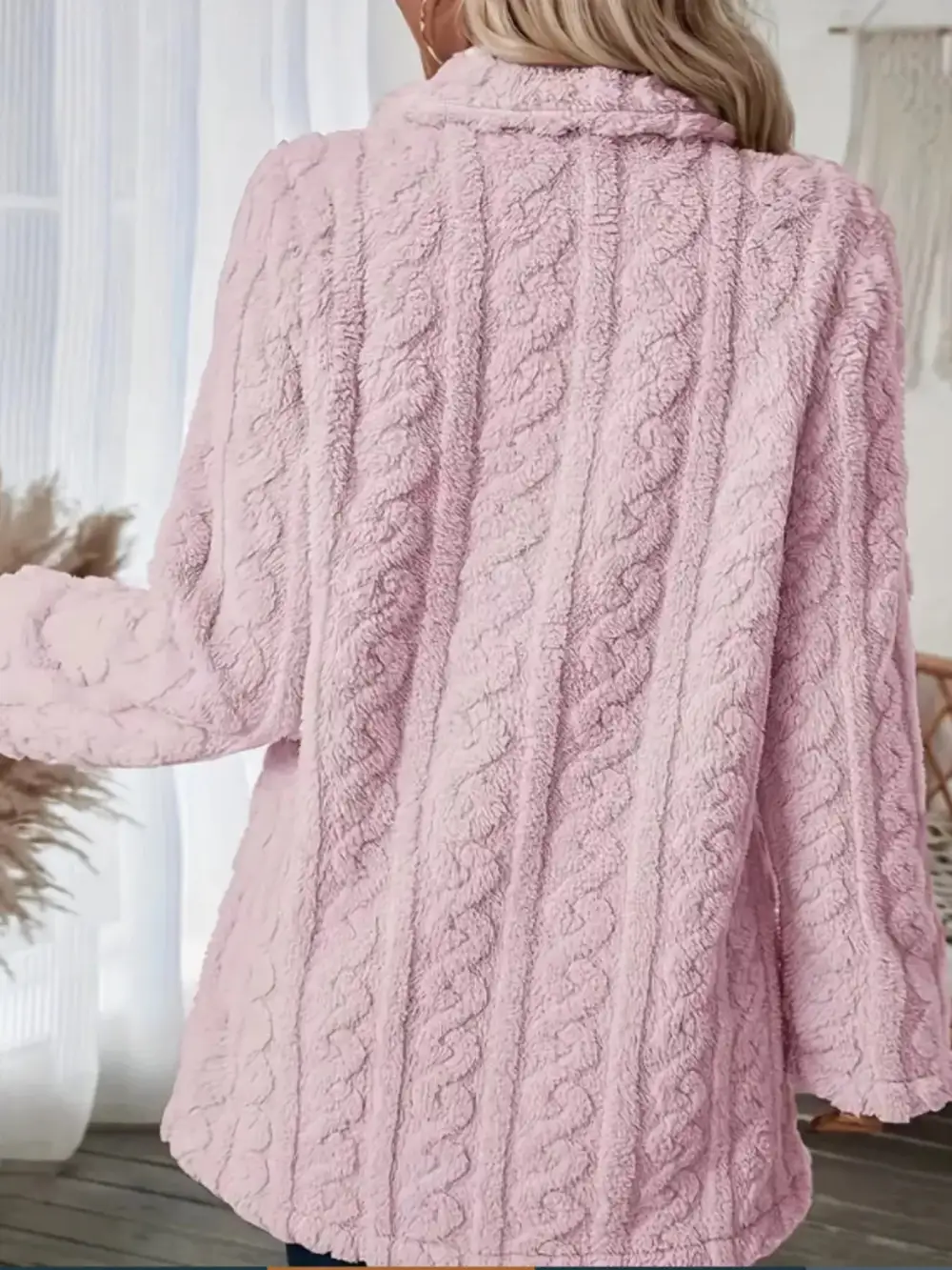 Cozy Faux Shearling Double-breasted Outerwear