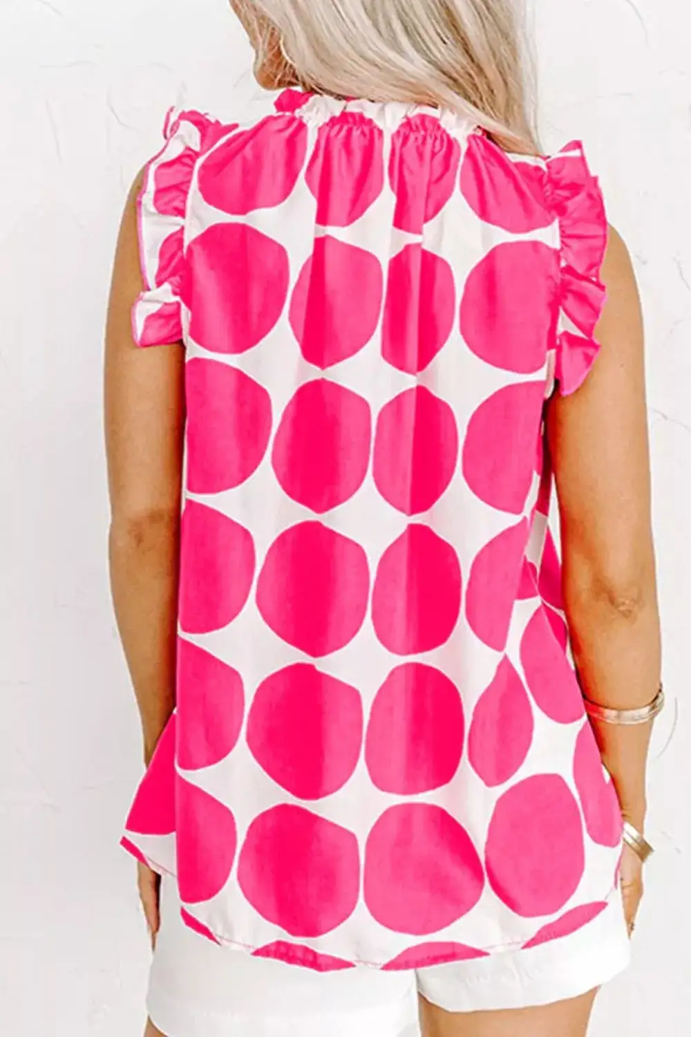 Round-Neck Polka-Dot Tank Top