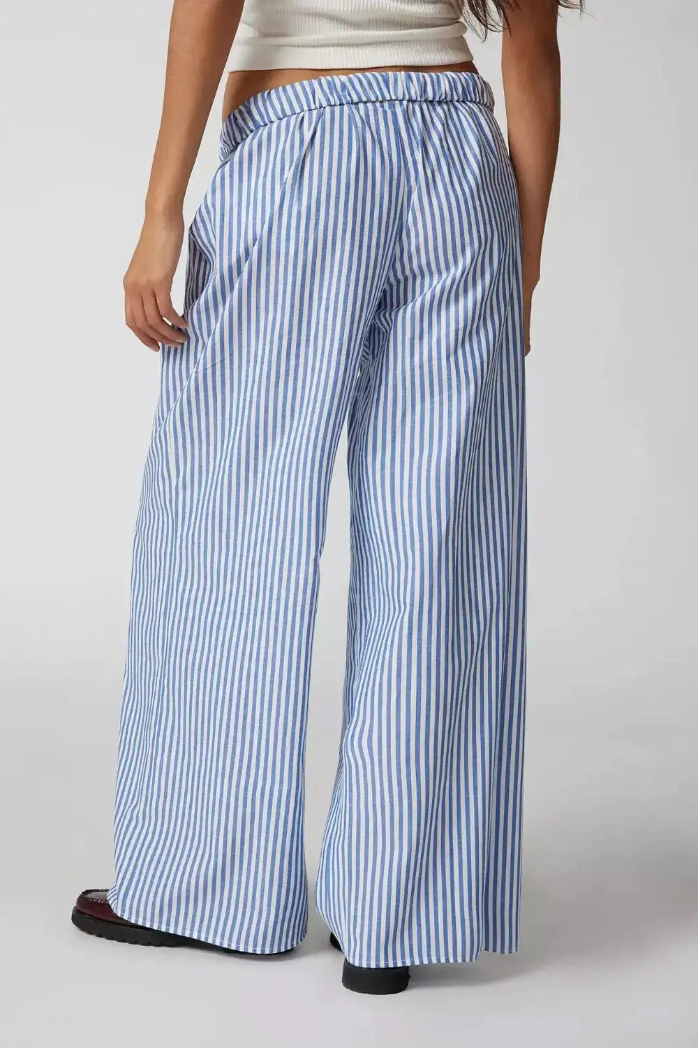 Drawstring Striped Trousers